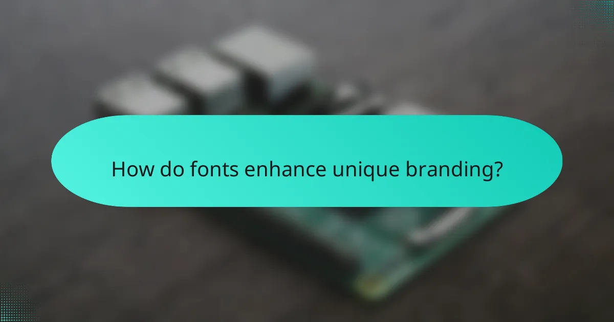 How do fonts enhance unique branding?
