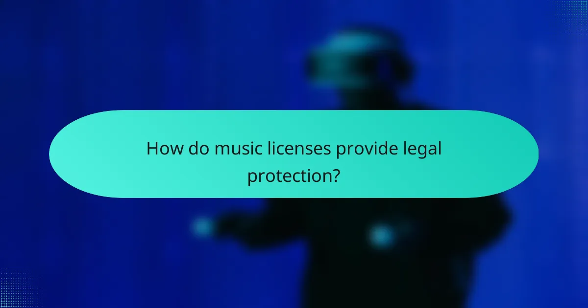 How do music licenses provide legal protection?