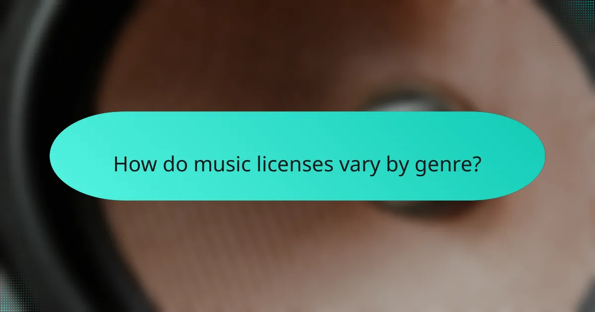 How do music licenses vary by genre?