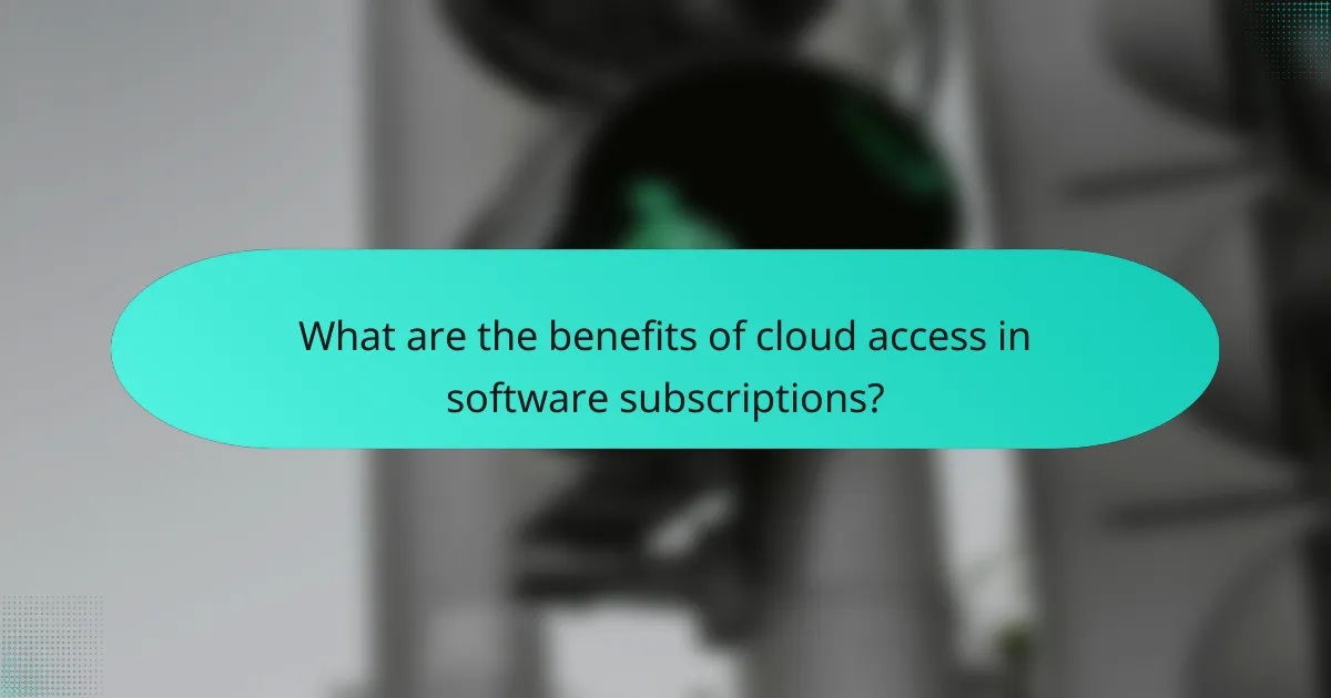 What are the benefits of cloud access in software subscriptions?