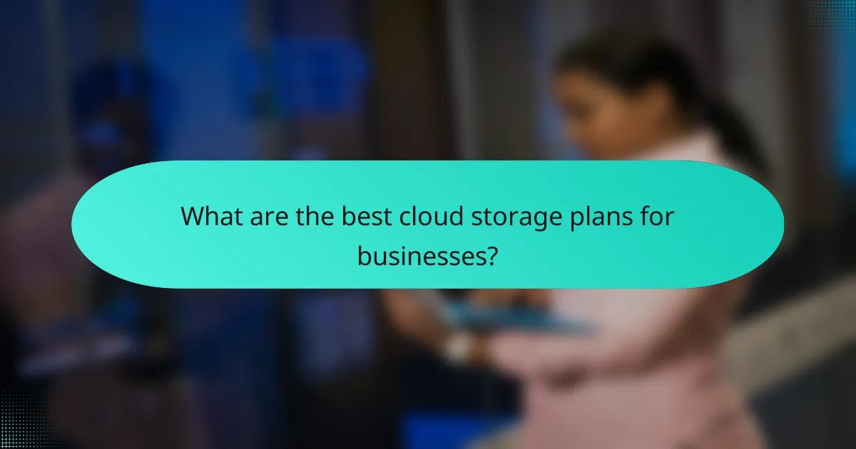 What are the best cloud storage plans for businesses?