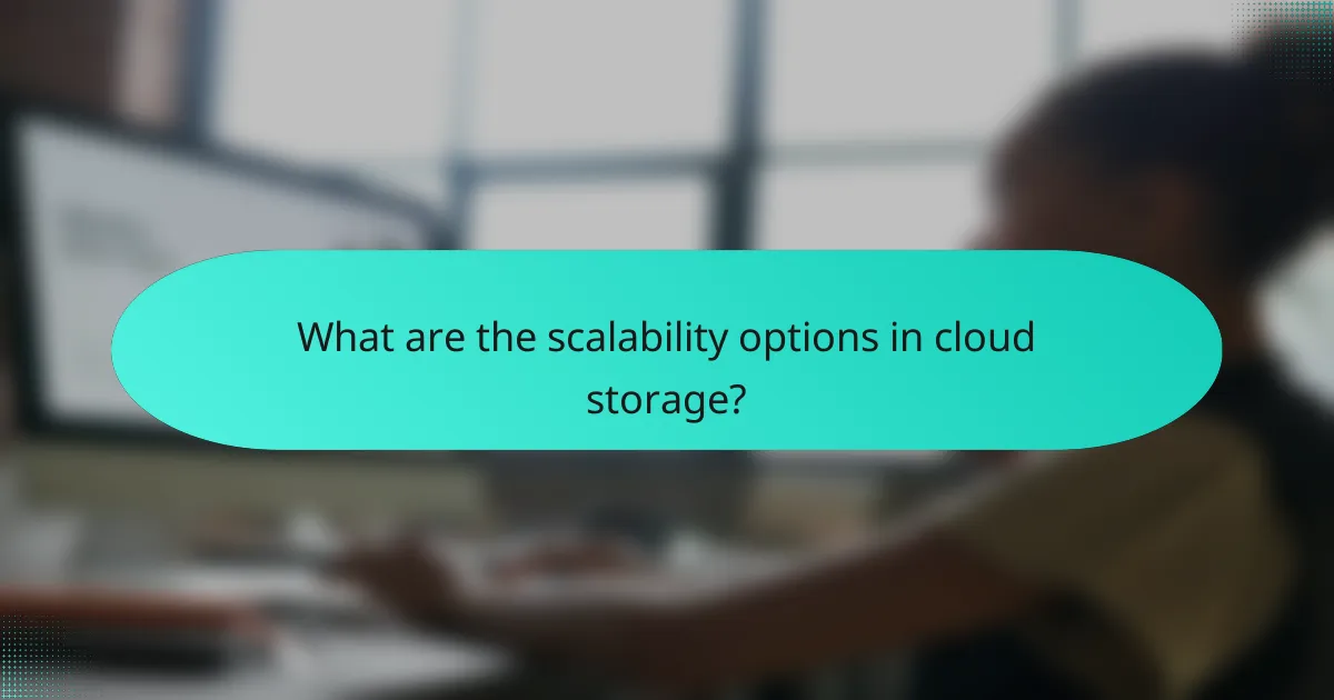 What are the scalability options in cloud storage?