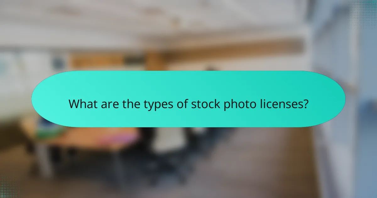 What are the types of stock photo licenses?