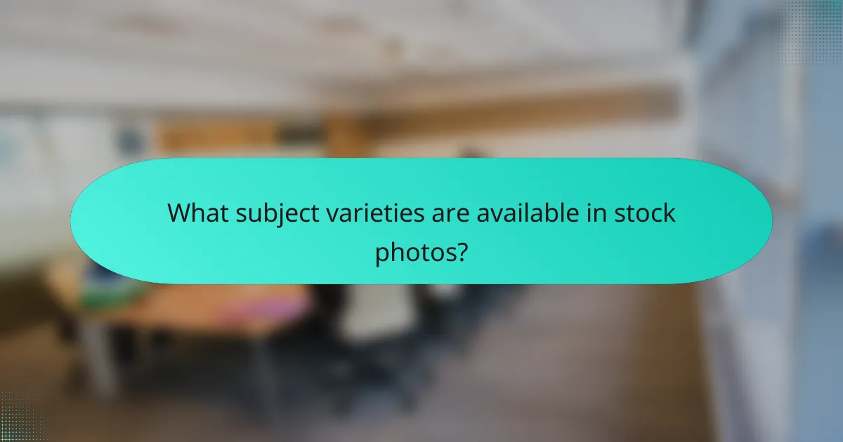 What subject varieties are available in stock photos?